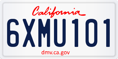 CA license plate 6XMU101