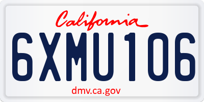 CA license plate 6XMU106