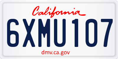 CA license plate 6XMU107