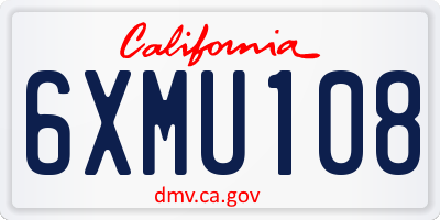 CA license plate 6XMU108