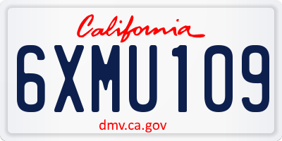 CA license plate 6XMU109