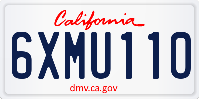 CA license plate 6XMU110