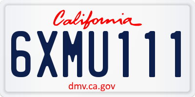 CA license plate 6XMU111