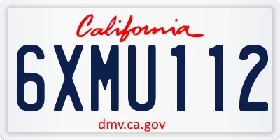 CA license plate 6XMU112