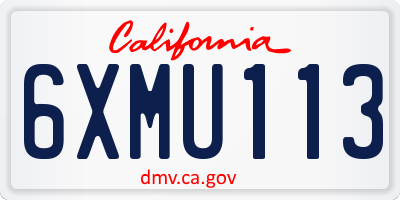 CA license plate 6XMU113