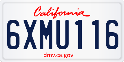 CA license plate 6XMU116