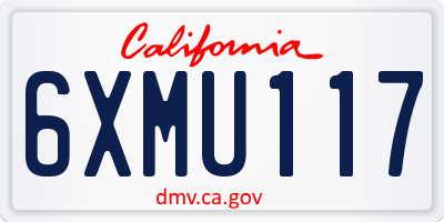 CA license plate 6XMU117