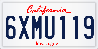 CA license plate 6XMU119