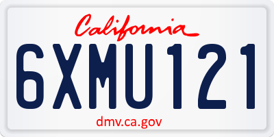 CA license plate 6XMU121