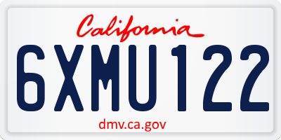 CA license plate 6XMU122