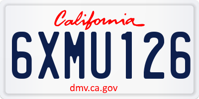 CA license plate 6XMU126