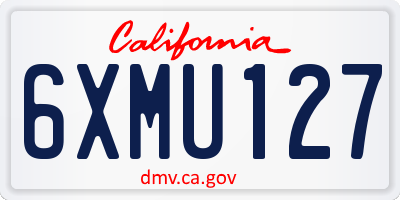 CA license plate 6XMU127