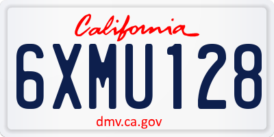 CA license plate 6XMU128