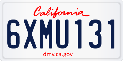 CA license plate 6XMU131