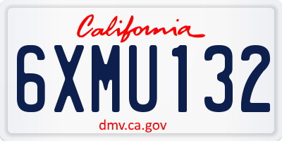 CA license plate 6XMU132