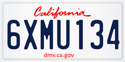 CA license plate 6XMU134