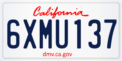 CA license plate 6XMU137