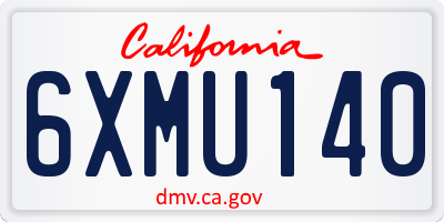 CA license plate 6XMU140