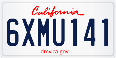 CA license plate 6XMU141