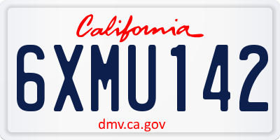 CA license plate 6XMU142