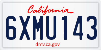 CA license plate 6XMU143