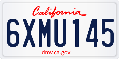 CA license plate 6XMU145