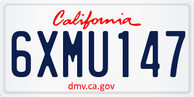 CA license plate 6XMU147