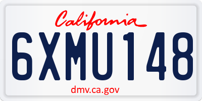 CA license plate 6XMU148