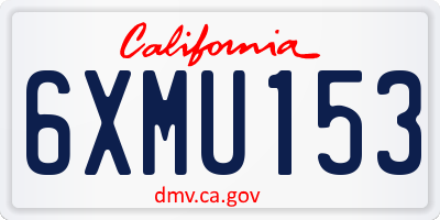 CA license plate 6XMU153