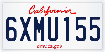 CA license plate 6XMU155