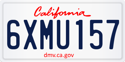 CA license plate 6XMU157