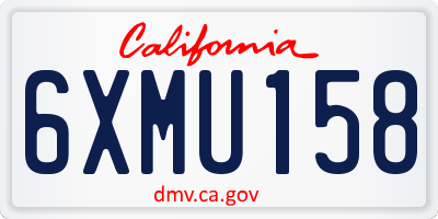 CA license plate 6XMU158