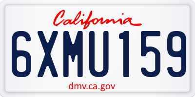 CA license plate 6XMU159