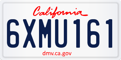 CA license plate 6XMU161