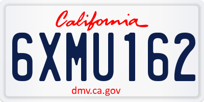 CA license plate 6XMU162