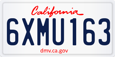 CA license plate 6XMU163