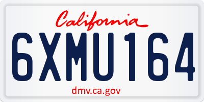 CA license plate 6XMU164