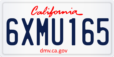 CA license plate 6XMU165