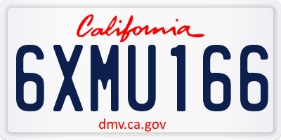 CA license plate 6XMU166