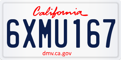 CA license plate 6XMU167