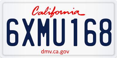 CA license plate 6XMU168
