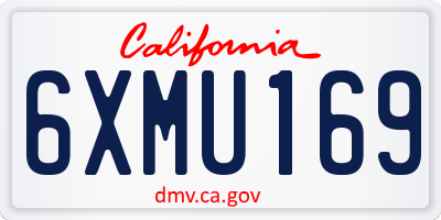 CA license plate 6XMU169