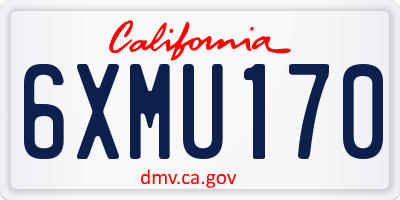 CA license plate 6XMU170