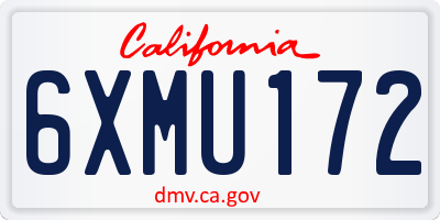 CA license plate 6XMU172