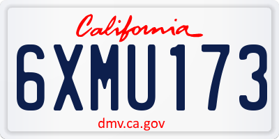 CA license plate 6XMU173
