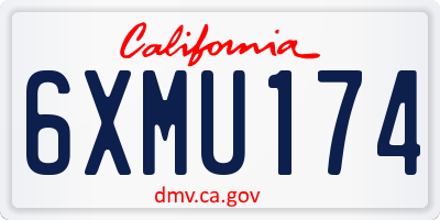 CA license plate 6XMU174