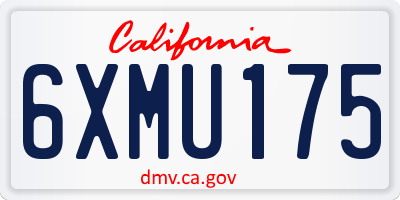 CA license plate 6XMU175