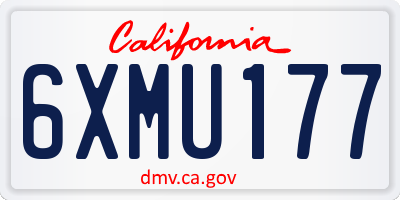 CA license plate 6XMU177