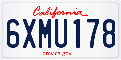 CA license plate 6XMU178