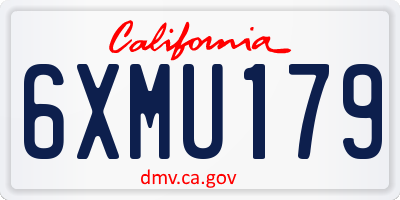 CA license plate 6XMU179